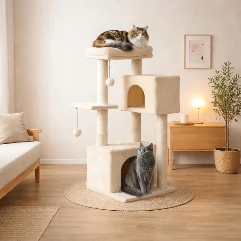 Petit arbre à chat multi-niveaux avec perchoirs et griffoirs | CASA™