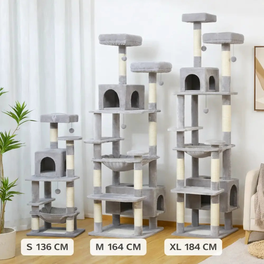 Arbre à chat avec hamac, niches et griffoirs | HAVEN™