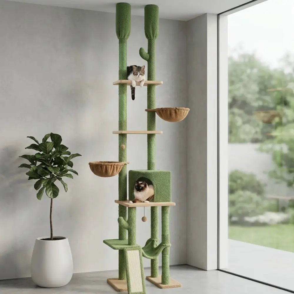 Arbre à chat XXL sol plafond réglable avec hamacs | VERTIGO™