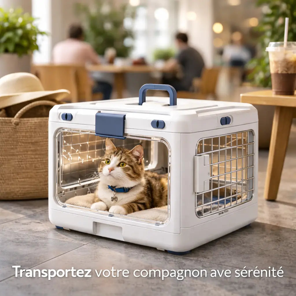 Caisse de transport chat pliable avec ventilation & poignée | NEXA™