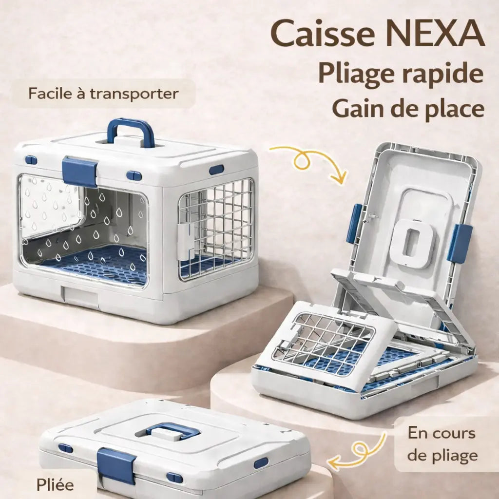 Caisse de transport chat pliable avec ventilation & poignée | NEXA™