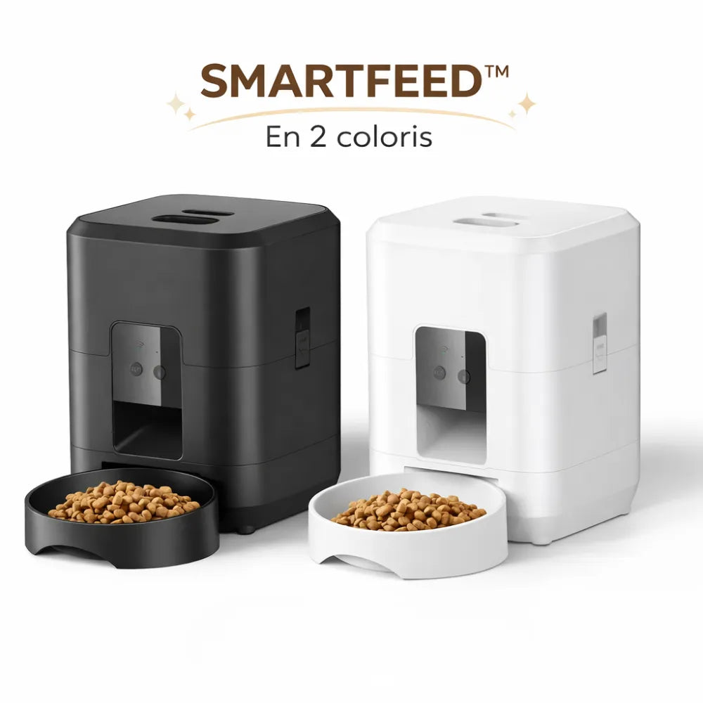 Distributeur de croquettes chat automatique connecté WiFi | SMARTFEED™