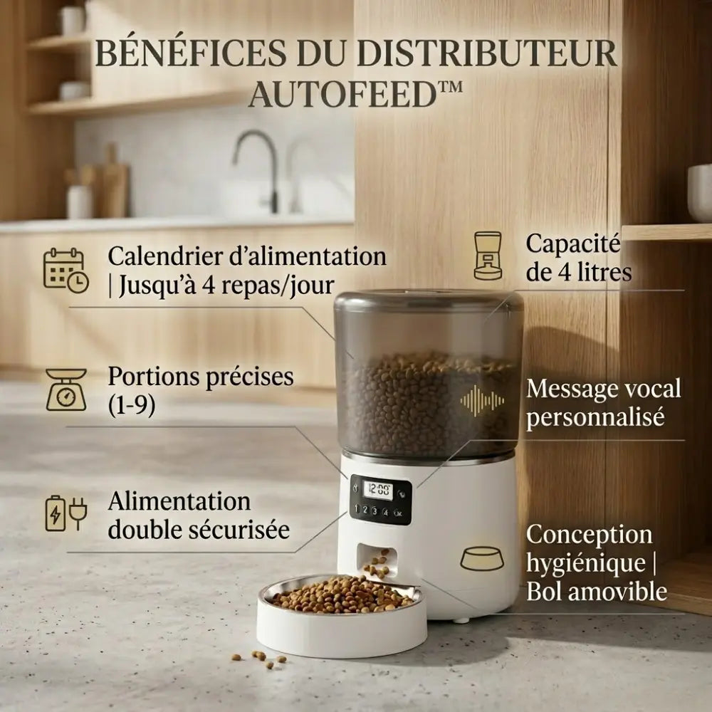 Distributeur de croquettes chat automatique 4L avec WiFi | AUTOFEED™