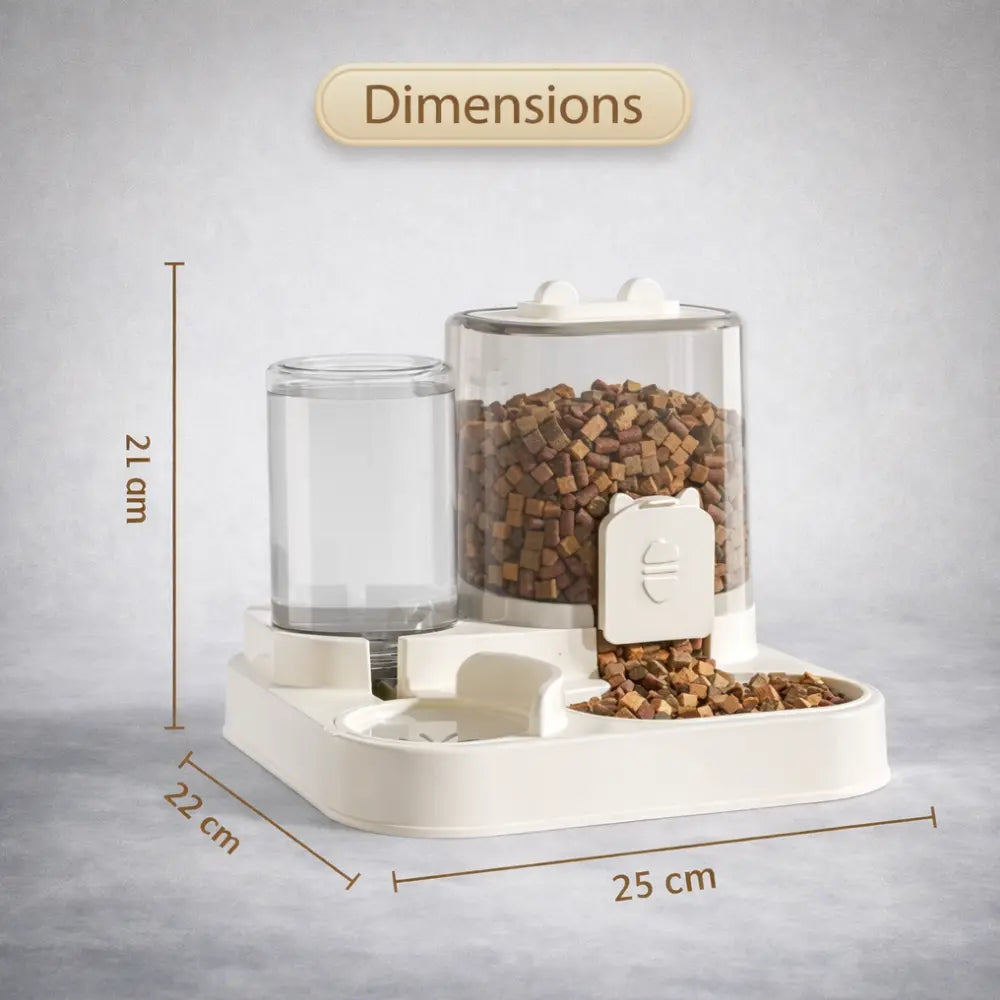 Distributeur de croquettes chat 2L autonome avec fontaine d’eau | BASICFEED™