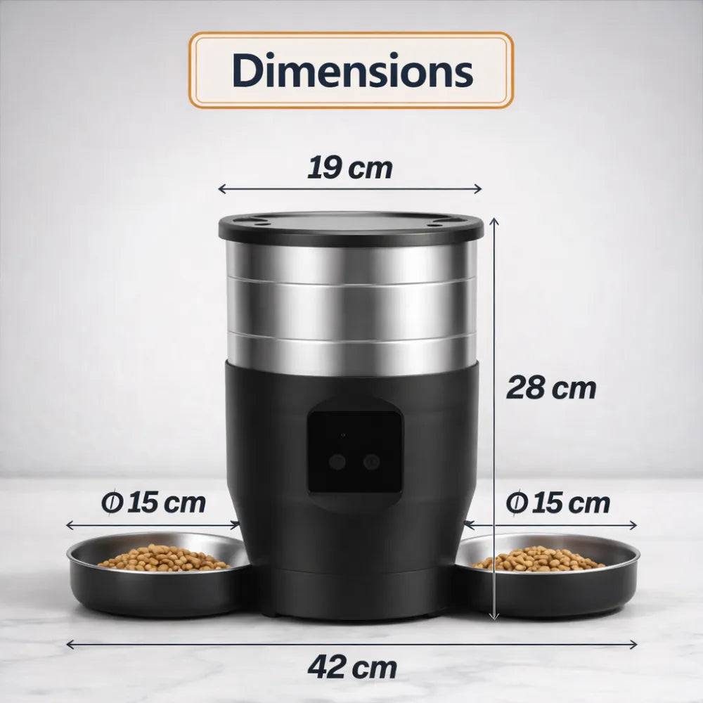 Distributeur automatique de croquettes chat 5L connecté Wifi | DUOFEED™