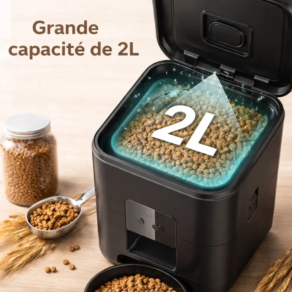 Distributeur de croquettes chat automatique connecté WiFi | SMARTFEED™