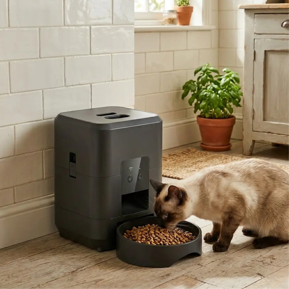 Distributeur de croquettes chat automatique connecté WiFi | SMARTFEED™