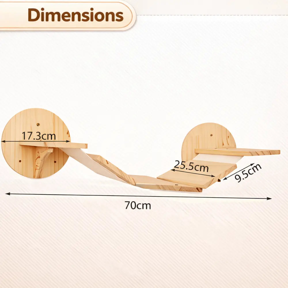 Étagère murale pour chat en bois avec pont suspendu | LOOP