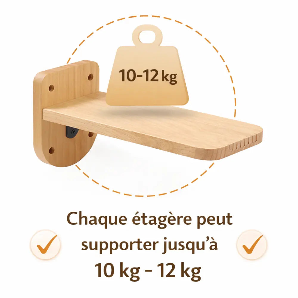 Étagères murales en bois modulable pour chat 5 pièces | SYLVA