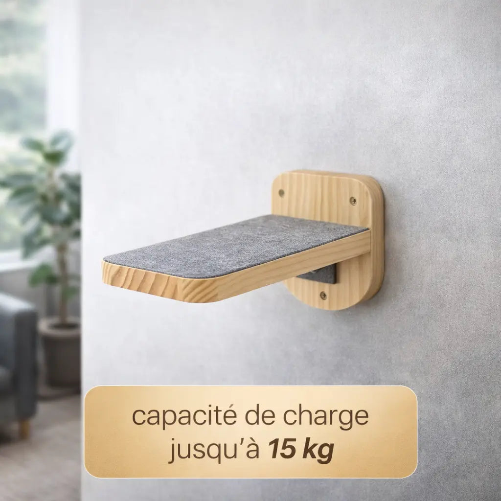 Étagères murales pour chat en bois avec tapis antidérapant | ALTIS