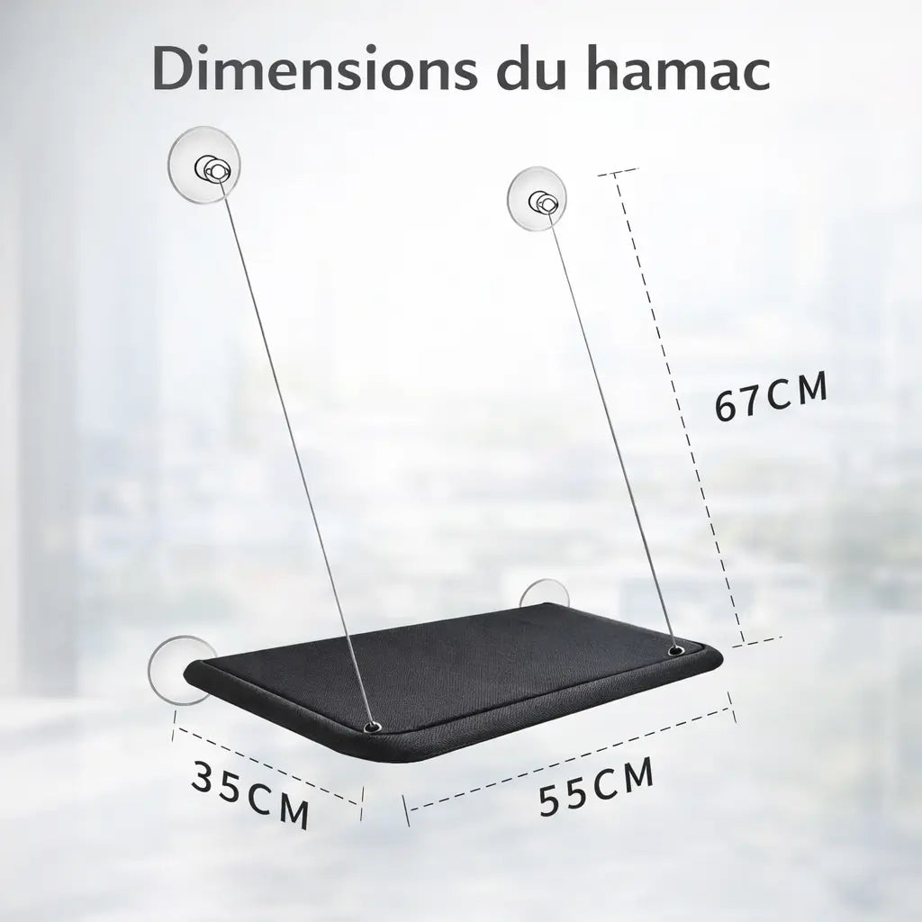 Hamac chat de fenêtre avec ventouses renforcées | SKY