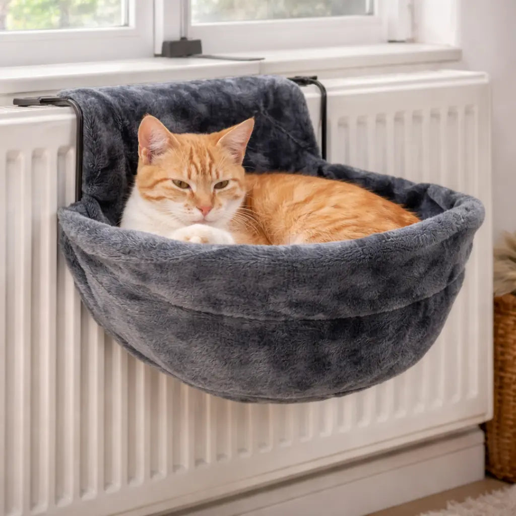 Hamac chat radiateur cocon en peluche douce | CLOUD