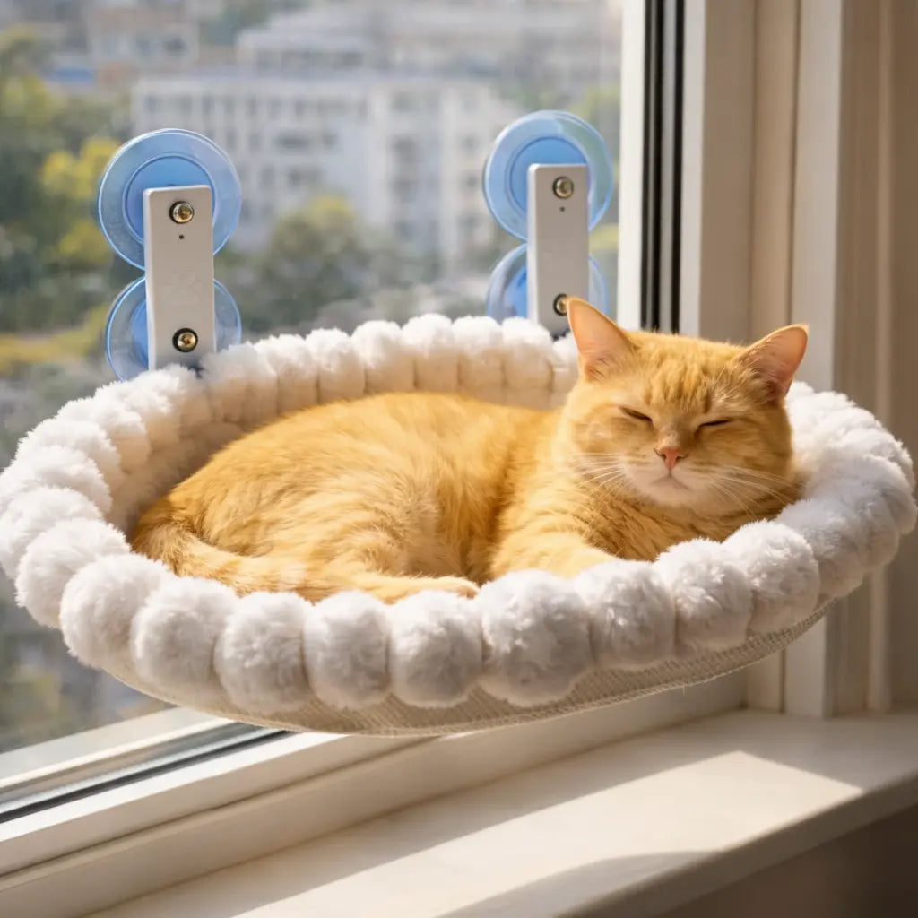 Hamac chat fenêtre velour avec support renforcé | COCOON