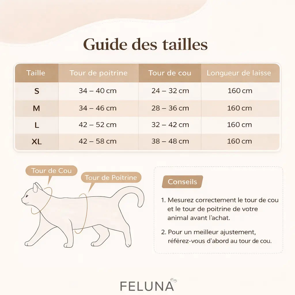 Harnais chat avec laisse et bandes réfléchissantes | NEO