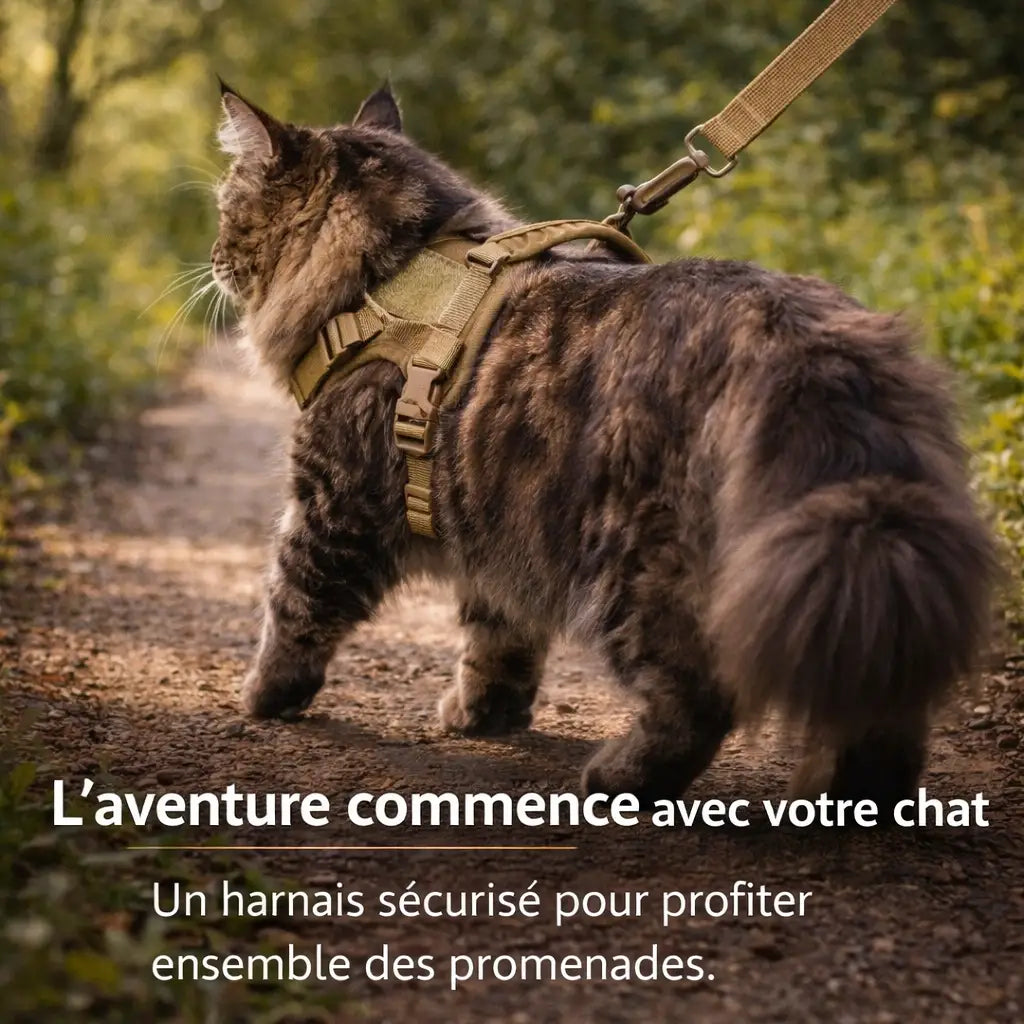 Harnais chat militaire anti-fugue réglable | RANGER™