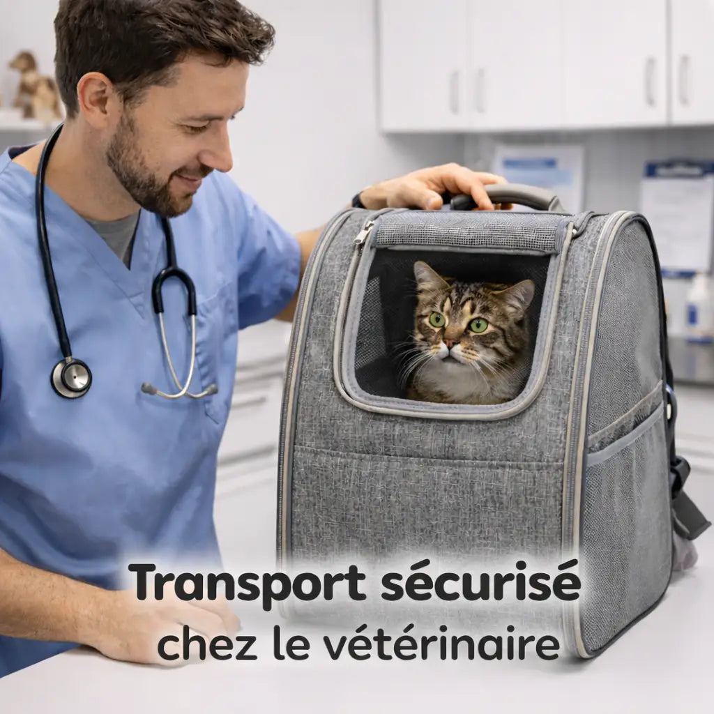 Sac à dos pour chat pliable avec ouverture latérale | ZENO