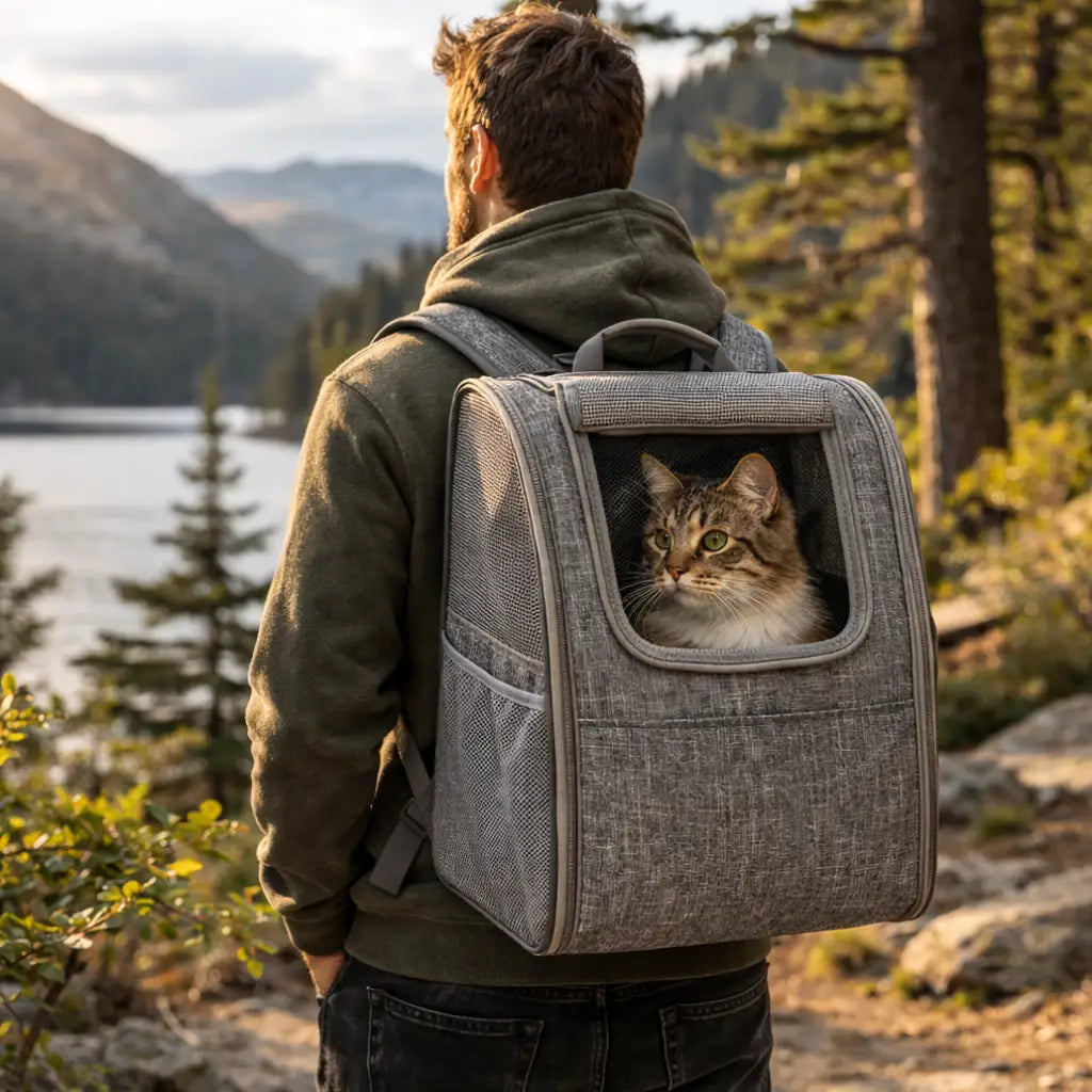 Sac à dos pour chat pliable avec ouverture latérale | ZENO