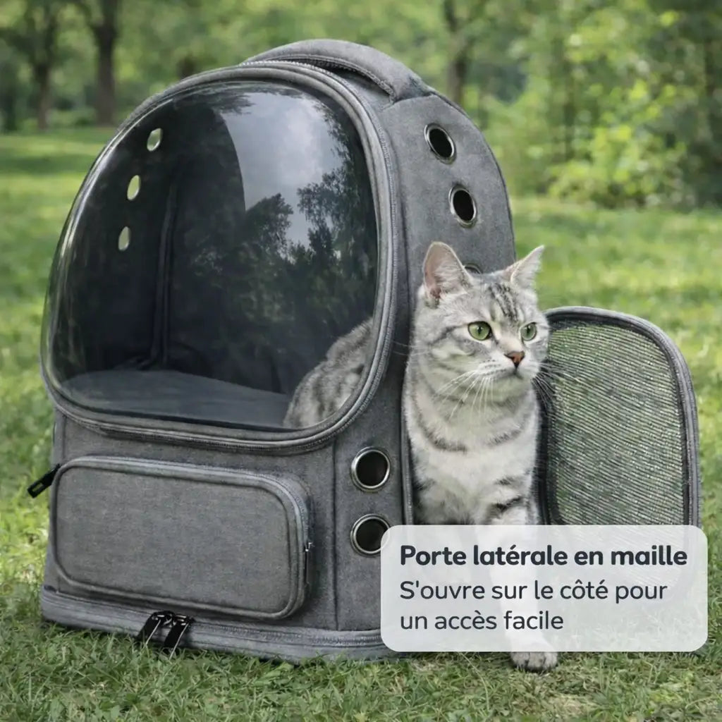Sac à dos pour chat avec bulle panoramique respirante | ASTRA