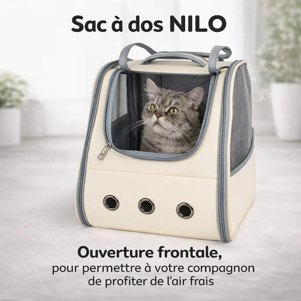 Sac à dos pour chat pliable avec ouverture frontale | NILO