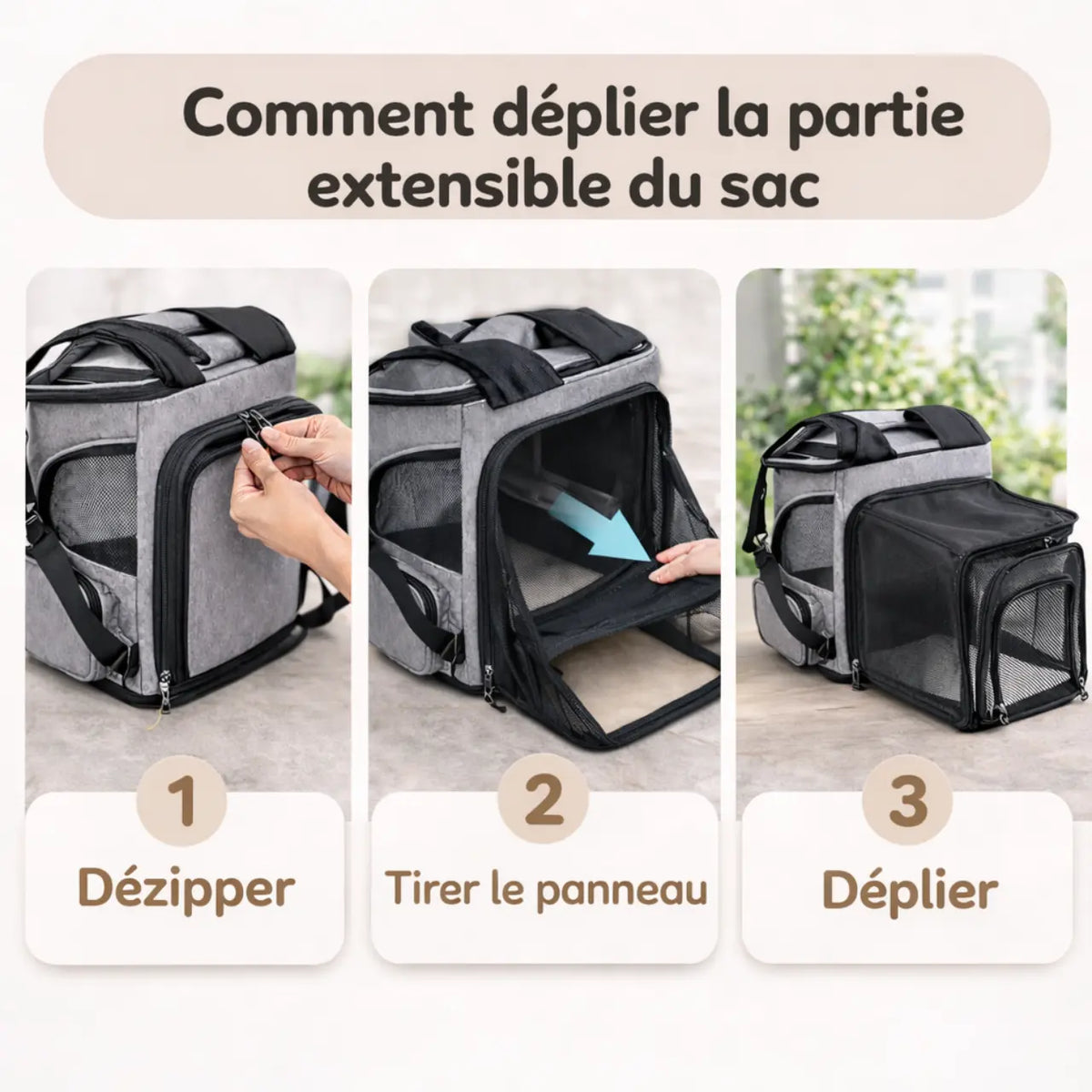 Sac à dos pour chat de transport extensible et respirant | NOVA