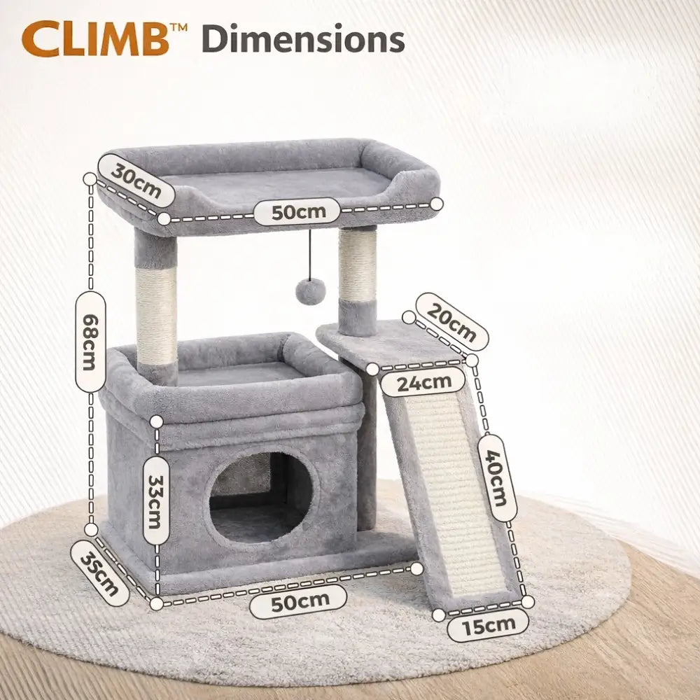 Petit arbre à chat avec rampe et plateforme XL | CLIMB™