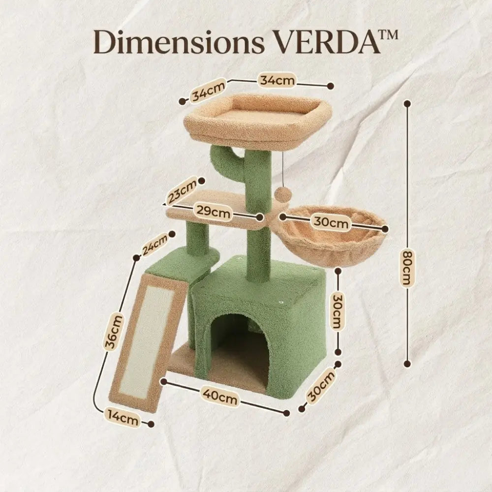 Petit arbre à chat design avec niche et hamac | VERDA™