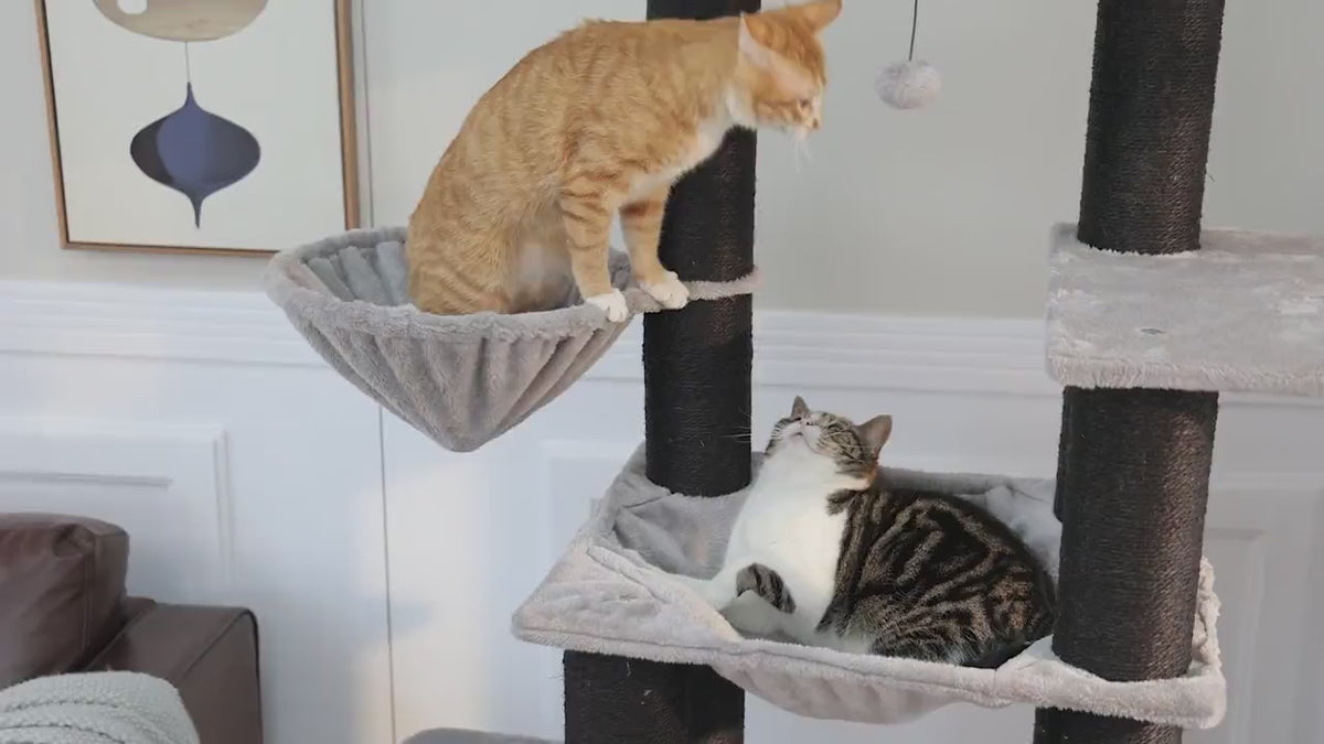 Arbre à chat XXL avec hamacs et griffoir sisal | TOWER™